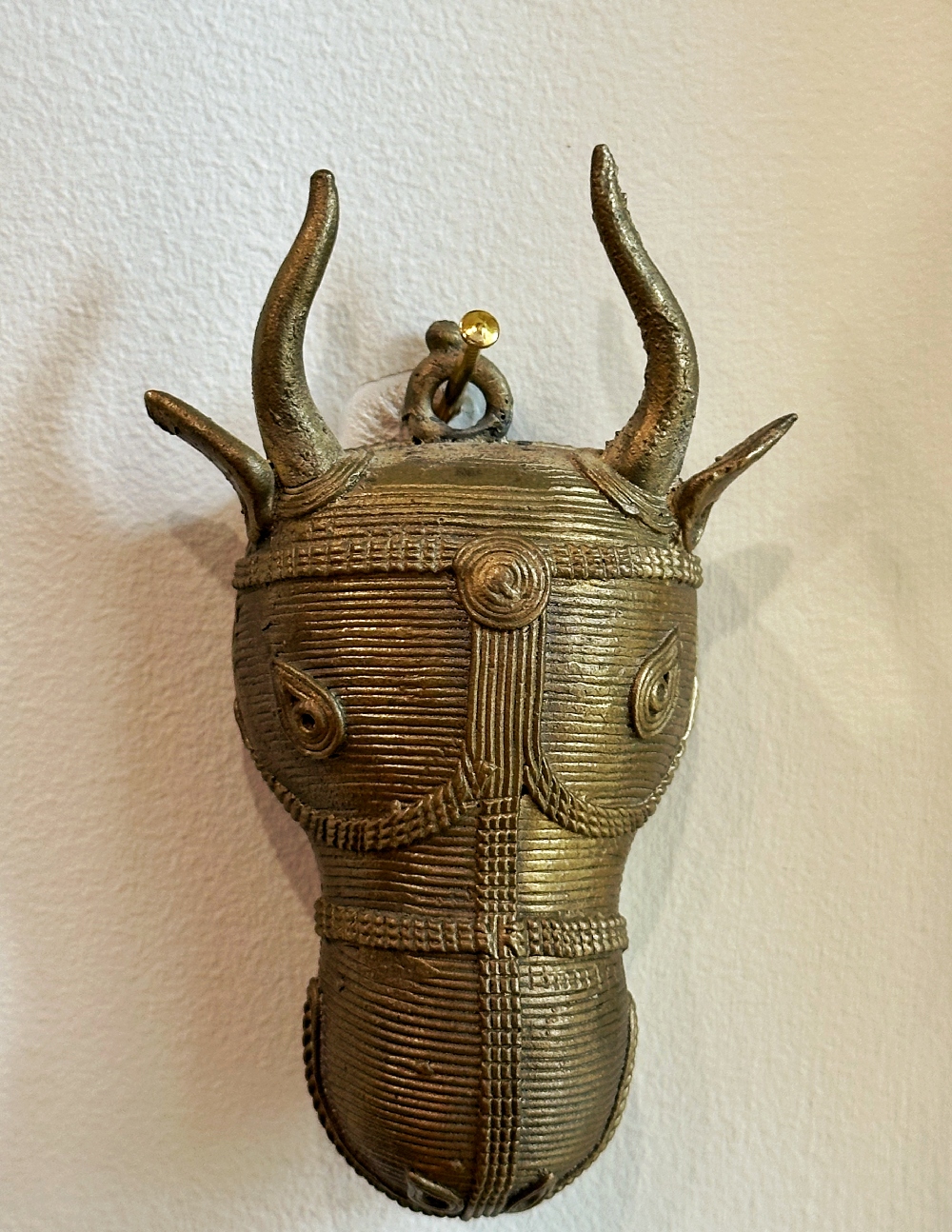 Brass Cow Head Wall Hanging