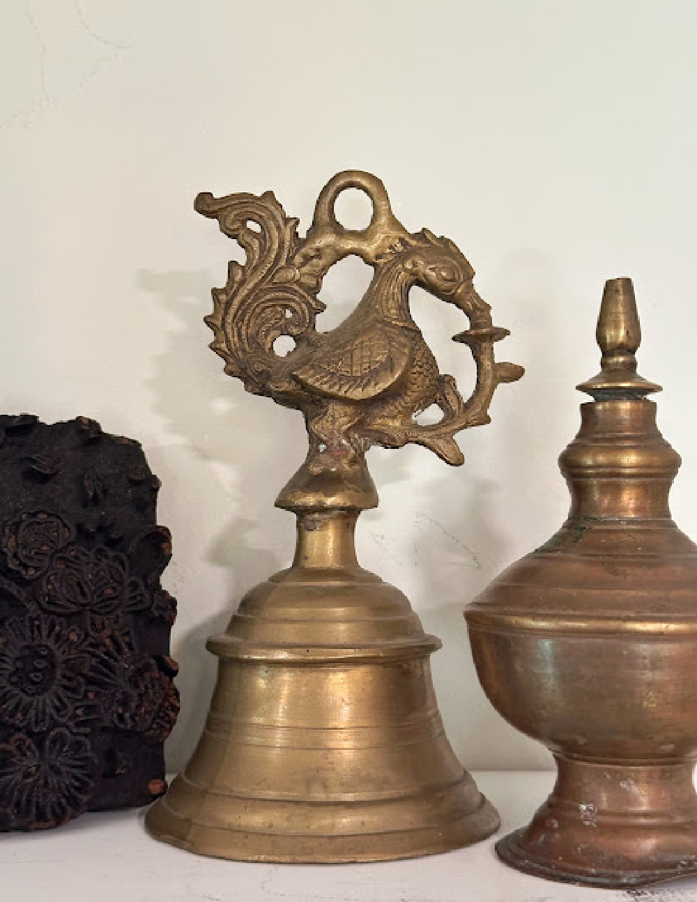 Hanging Brass Peacock Bell