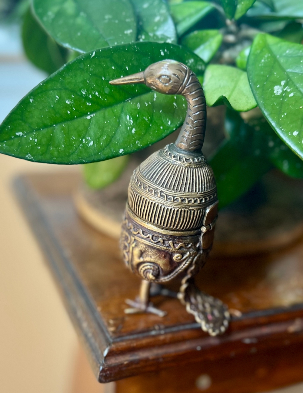 Vintage Peacock Powder Box